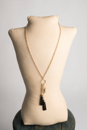 Anne DBL Leather Tassel Pendant
