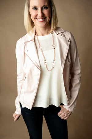 Elizabeth Oblong Link Double Chain Lanyard (Rose Gold)