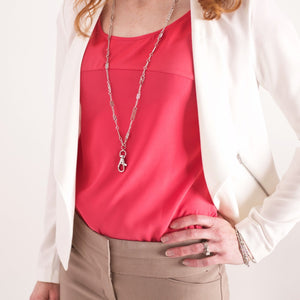 Christina Geometric Fashion Lanyard (silver)