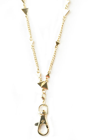 Michelle Women's Fashion Lanyard Triangle Necklace with Swivel Clasp (gold)