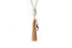 Paige Stone Pendant Tassel - Turquoise